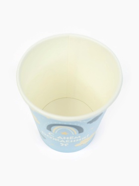 Стакан одноразовый бумажный «С Днём рождения», голубой, 250 мл (комплект 10 шт)