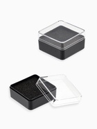 Футляр пластиковый для украшений и значка «Атрибутика», 4.1×4.1×2.4 см, прозрачная с чёрной вставкой - Фото 1