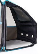 Рюкзак для переноски кошек и собак, прозрачный, 32×28×38 см, бело-синий - фото 809283967 Рюкзак для переноски кошек и собак, прозрачный, 32×28×38 см, бело-синий - фото 809283967