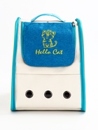 Рюкзак для переноски кошек и собак, прозрачный, 32×28×38 см, бело-синий - фото 809283957 Рюкзак для переноски кошек и собак, прозрачный, 32×28×38 см, бело-синий - фото 809283957