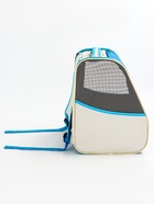 Рюкзак для переноски кошек и собак, прозрачный, 32×28×38 см, бело-синий - фото 809283958 Рюкзак для переноски кошек и собак, прозрачный, 32×28×38 см, бело-синий - фото 809283958