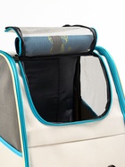 Рюкзак для переноски кошек и собак, прозрачный, 32×28×38 см, бело-синий - фото 809283961 Рюкзак для переноски кошек и собак, прозрачный, 32×28×38 см, бело-синий - фото 809283961