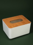 УЦЕНКА Органайзер для хранения салфеток BAMBOO, 17×13×9.5 см, белый, коричневый 10940588