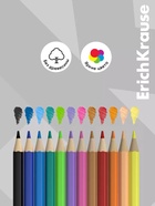 Карандаши 12 цветов ErichKrause «Ну, Погоди!», пластик, шестигранные, 2.6 мм грифель, картонная упаковка, европодвес - Фото 4
