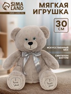 Мягкая игрушка «Медведь Фил», цвет серый, 30 см (55 см) - Фото 1