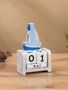 Календарь настольный "Парусник" дерево 7х4х11 см синий - фото 809283986 Календарь настольный "Парусник" дерево 7х4х11 см синий - фото 809283986