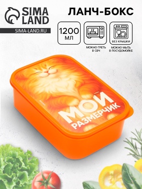 Ланч - бокс прямоугольный «Мой размерчик», 1200 мл