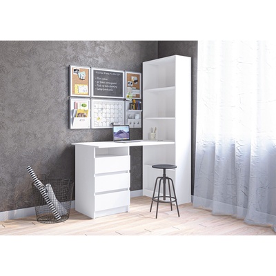 УЦЕНКА Стол письменный «Зара», со стеллажом, 750×1310×610 мм, белая