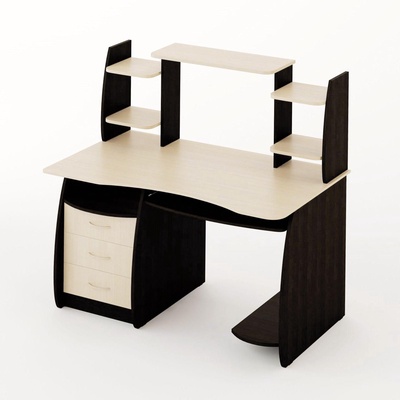 УЦЕНКА Стол компьютерный Большой 1220×700×1250 Венге темный/Венге светлый