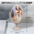 УЦЕНКА Зеркало декоративное, с увеличением х2, двустороннее, 24×16 см, (15.2×11 см), бежевое - Фото 2