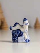 Фигурка керамика «Лошадка на монетках», бело-синий, 2.5×5×6 см, МИКС 10873274