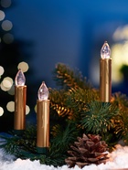 Светодиодные «Свечи на прищепках золотистые» 9 см, набор 10 шт., 10 LED, от батареек АААх10, пульт, свечение тёплое белое - Фото 5