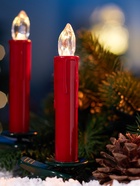 Светодиодные «Свечи на прищепках красные» 11 см, набор 10 шт., 10 LED, от батареек ААх10, пульт, свечение тёплое белое - Фото 4