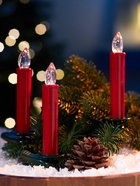 Светодиодные «Свечи на прищепках красные» 11 см, набор 10 шт., 10 LED, от батареек ААх10, пульт, свечение тёплое белое - Фото 5