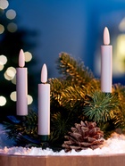 Светодиодные «Свечи на прищепках» 10 см, набор 10 шт., 10 LED, от батареек АААх10, пульт, свечение тёплое белое - фото 809253774