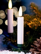 Светодиодные «Свечи на прищепках» 10 см, набор 10 шт., 10 LED, от батареек АААх10, пульт, свечение тёплое белое - Фото 3