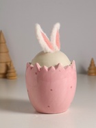 Фигурка керамика, текстиль «Зайчик в яйце», розовый, 9×9×15.5 см - фото 809253847 Фигурка керамика, текстиль «Зайчик в яйце», розовый, 9×9×15.5 см - фото 809253847