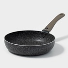 Сковорода Onyx, d=22 см, съёмная ручка, стеклянная крышка, антипригарное покрытие, цвет серый - Фото 3