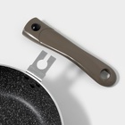 Сковорода Onyx, d=22 см, съёмная ручка, стеклянная крышка, антипригарное покрытие, цвет серый - Фото 5