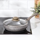 Сковорода Onyx, d=22 см, съёмная ручка, стеклянная крышка, антипригарное покрытие, цвет серый - Фото 9