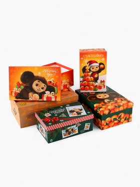 Набор коробок подарочных 5 в 1 «С Новым Годом!», Чебурашка, 32.5×20×12.5 - 22×14×8.5 см