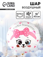 Воздушный шар фольгированный 18" «Кошка с розовым бантом» 10930949 - фото 319935456