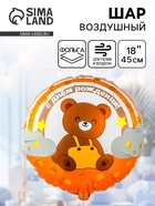 Воздушный шар фольгированный 18" «Мишка на радуге» 10930953 - фото 319935459