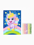 Аппликация бусинами «Единорожка», 180×250 мм, набор для творчества 10931213 Аппликация бусинами «Единорожка», 180×250 мм, набор для творчества 10931213