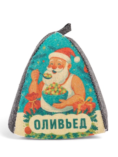 Шапка для бани и сауны «Оливьед», полиэфир, шерсть, «Добропаровъ»