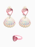 Набор детский «Выбражулька. Русалочка», 4 предмета: клипсы, кольцо, браслет, бусы, бело-розовый - Фото 6