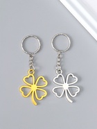 Брелок для ключей на кольце «Клевер», 4.5×3.7×0.3 см, МИКС - Фото 1