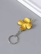 Брелок для ключей на кольце «Клевер», металл со стразами под золото, 3.8×3.8×0.3 см - Фото 3