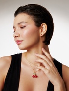 Набор 2 предмета: пуссеты, кулон «Вишенка со стразинкой», 50+40 см, d=4, красный в золоте - Фото 3