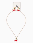 Набор 2 предмета: серьги, кулон «Вишенки», 44 см, красный в золоте - Фото 7