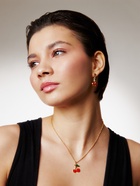 Набор 2 предмета: серьги, кулон «Вишенки», 44 см, красный в золоте - Фото 2