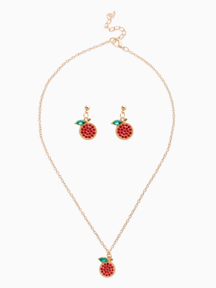 Набор 2 предмета: серьги, кулон «Гранат», 44 см, красный в золоте - Фото 1