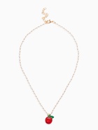 Кулон на жемчужной дорожке «Яблочко», 44 см, бело-красный в золоте - Фото 3