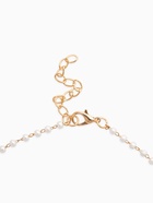 Кулон на жемчужной дорожке «Яблочко», 44 см, бело-красный в золоте - фото 809254807