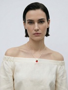 Кулон на жемчужной дорожке «Яблочко», 44 см, бело-красный в золоте - Фото 2