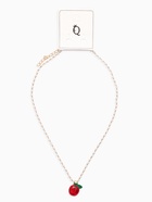 Кулон на жемчужной дорожке «Яблочко», 44 см, бело-красный в золоте - Фото 5