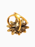 Кольцо для платка «Цветок Хризантема», белое в чернёном золоте - Фото 4