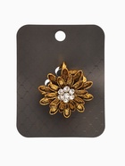 Кольцо для платка «Цветок Хризантема», белое в чернёном золоте - Фото 5