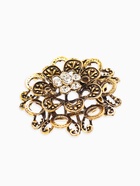 Зажим для платка «Цветок астры», белый в чернёном золоте - Фото 4