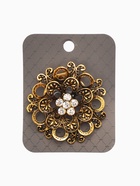 Зажим для платка «Цветок астры», белый в чернёном золоте - Фото 5