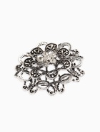 Зажим для платка «Цветок астры», белый в чернёном серебре - Фото 4