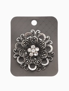 Зажим для платка «Цветок астры», белый в чернёном серебре - Фото 5