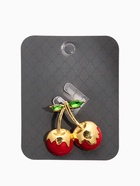 Брошь «Вишня заливная», красно-зелёная в золоте - Фото 4