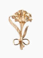 Брошь «Гвоздика» с лентой, красная в золоте - Фото 2