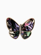 Брошь «Бабочка» под галиотис, зелёная в золоте - Фото 1
