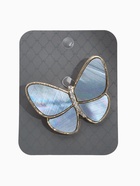 Брошь «Бабочка» под перламутр, бело-серая в золоте - Фото 4